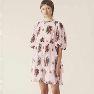 GANNI - Georgette Floral Mini Dress